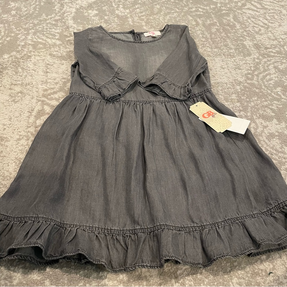 GB Girl size 6X slightly distressed solid gray ruffle dress New w/ tags